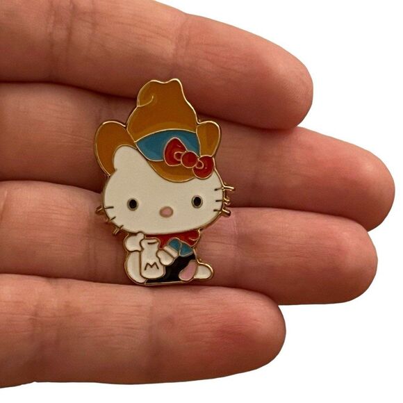 Howdy Kitty Cowboy Hat Cowgirl Kitty Enamel Pin - Picture 7 of 8